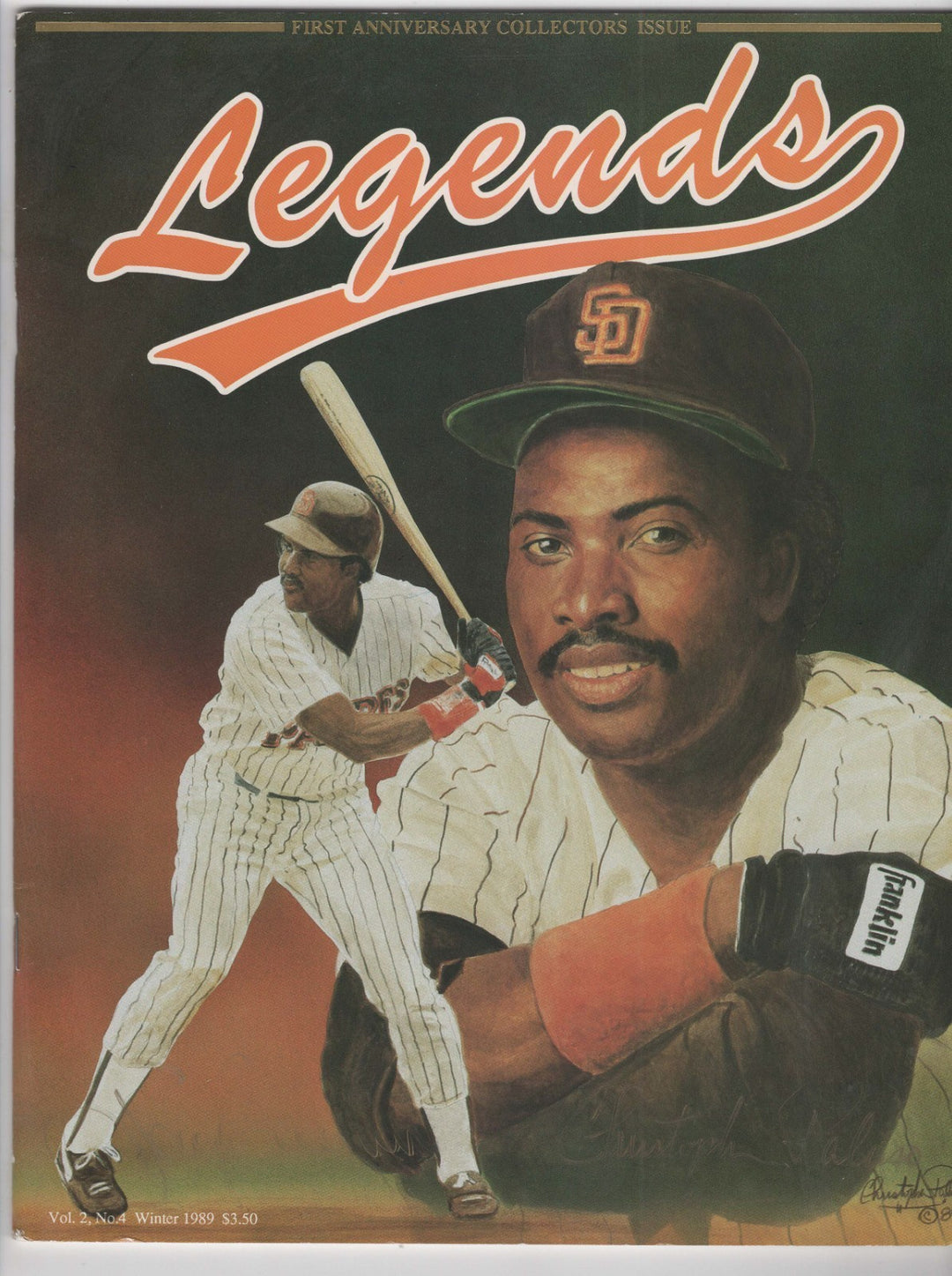 Tony Gwynn & Christopher Paluso Autographed 1989 Issue Legends Magazine JSA