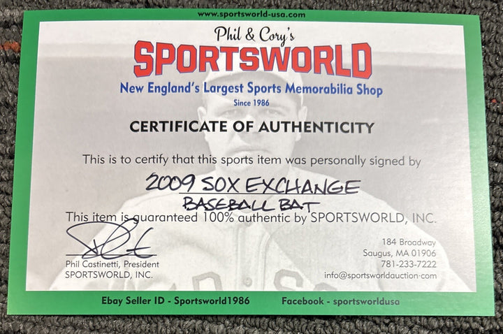 2009 Red Sox Fantasy Camp Signed Baseball Bat Lyons Campbell Bell Etc.