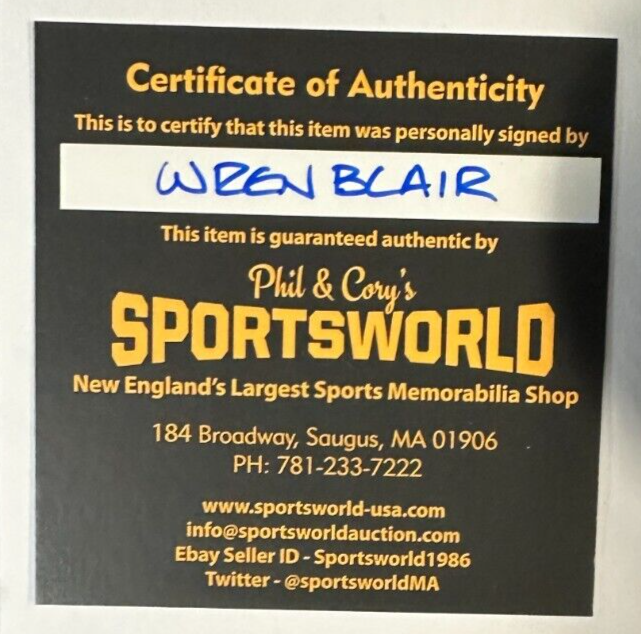 Wren Blair Autographed Boston Bruins Hockey Puck NHL
