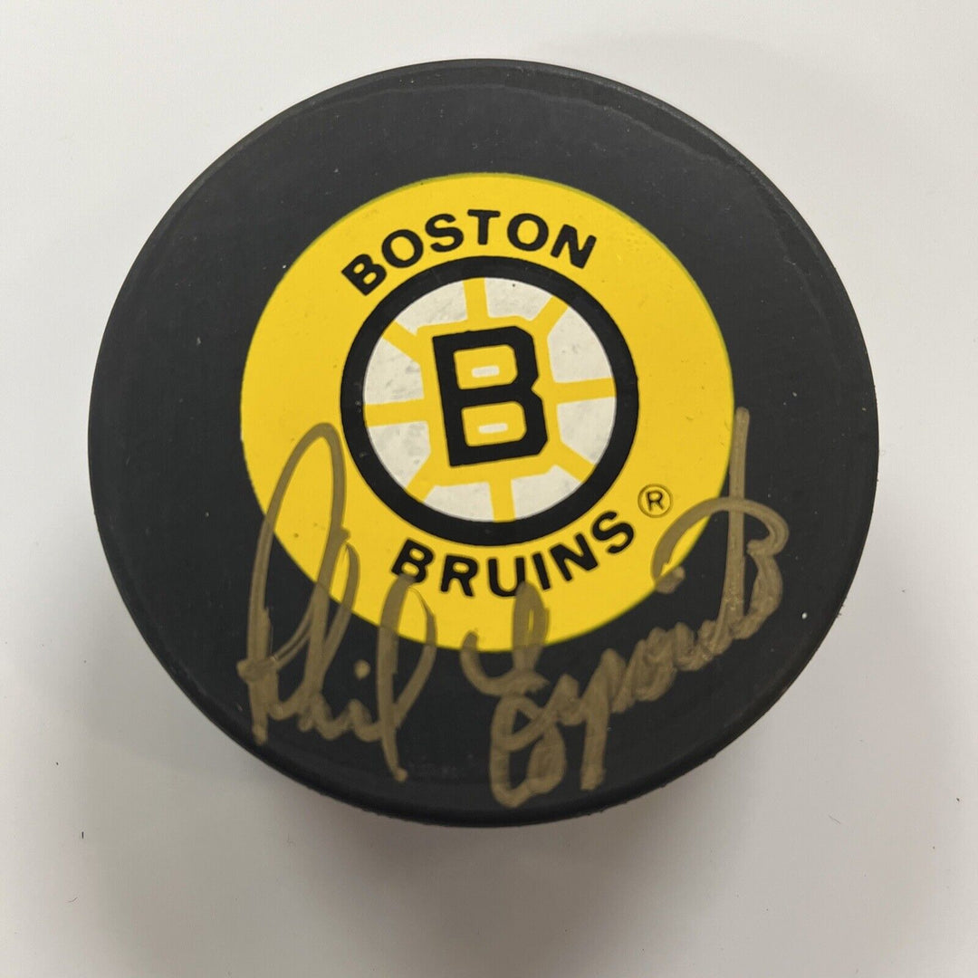 Phil Esposito Signed Puck Autographed Boston Bruins