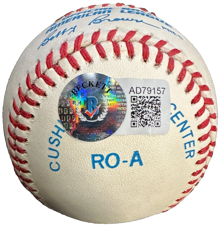 Frank Robinson Autographed American League Baseball Orioles HOF BAS
