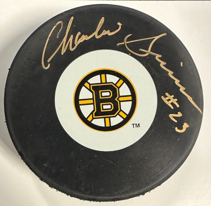 Charlie Simmer Autographed Boston Bruins Hockey Puck NHL BAS