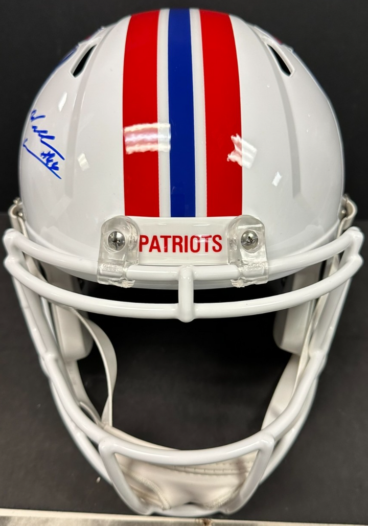 Will Campbell Autographed New England Patriots Full Size Replica Helmet JSA