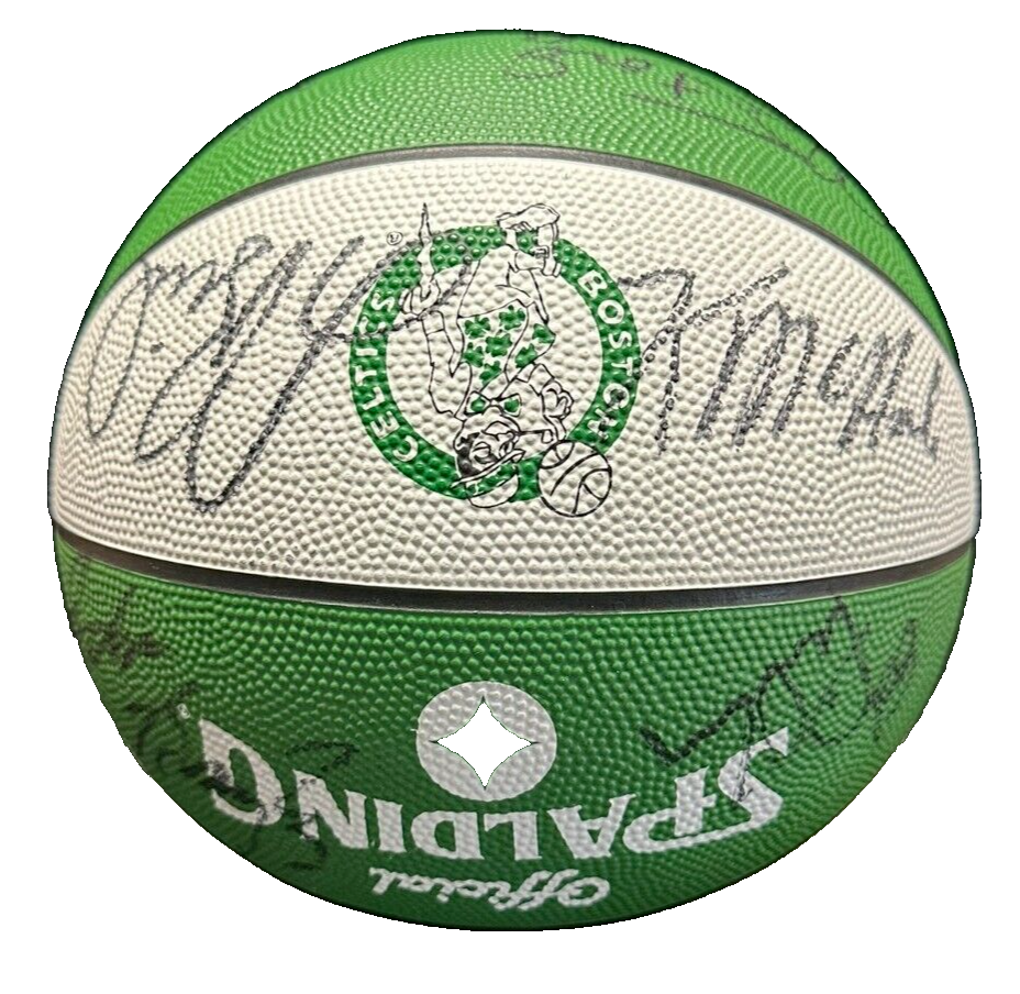 1988-89 Boston Celtics Team Autographed Basketball Bird Parish McHale Lewis DJ
