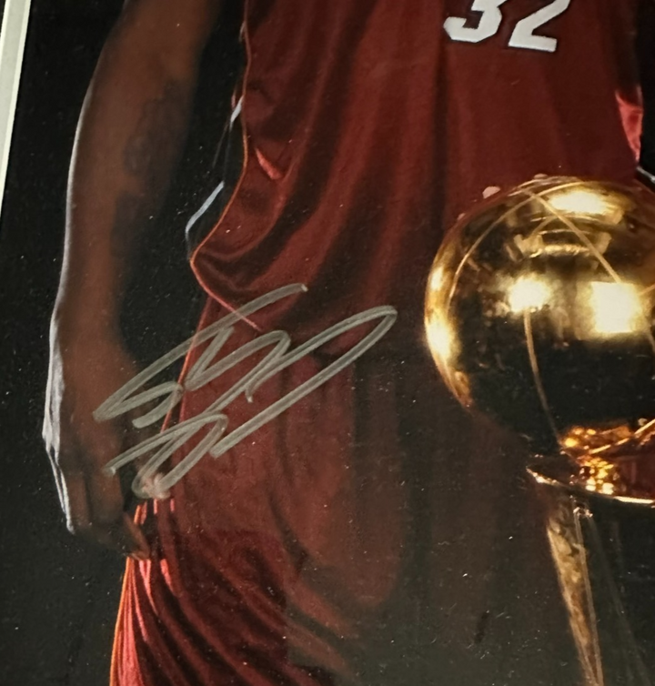 Shaquille O'Neal & Dwyane Wade Autographed 16x20 Photo Framed Fanatics Heat