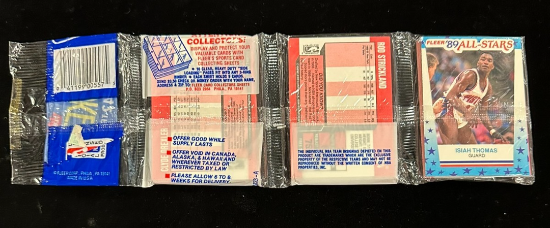 1989 Fleer Basketball Rack Pack Michael Jordan Card on Front & Drexler on Back