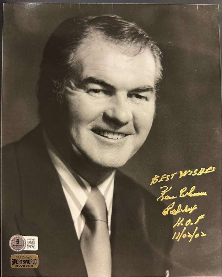 Ken Coleman Autographed Announcer 8x10 Photo W/ Red Sox HOF 12/2/02 BAS