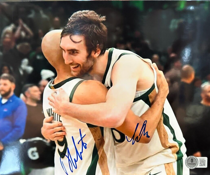 Derrick White & Luke Kornet Signed 8x10 Photo Boston Celtics World Champions BAS