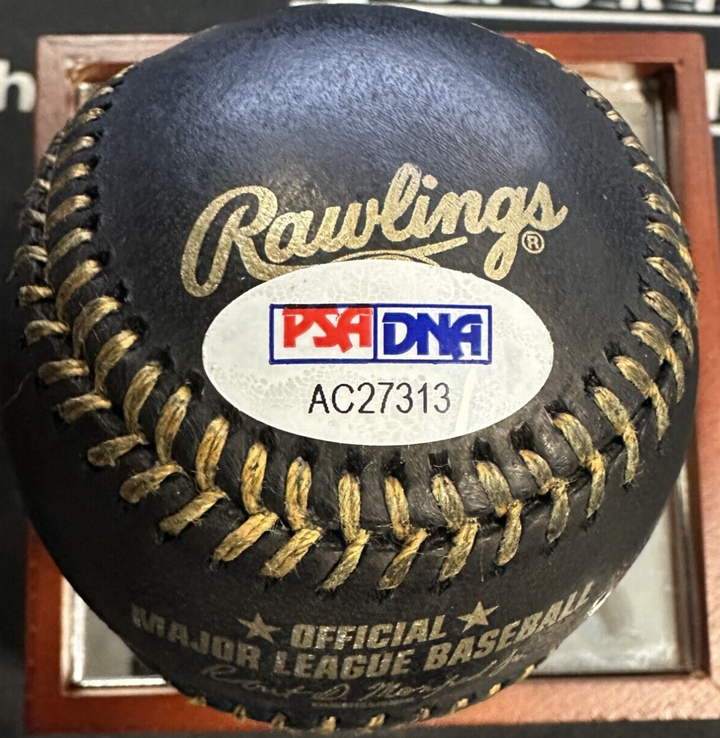 Larry Bird Autographed Official Major League Black Baseball PSA/DNA Celtics HOF
