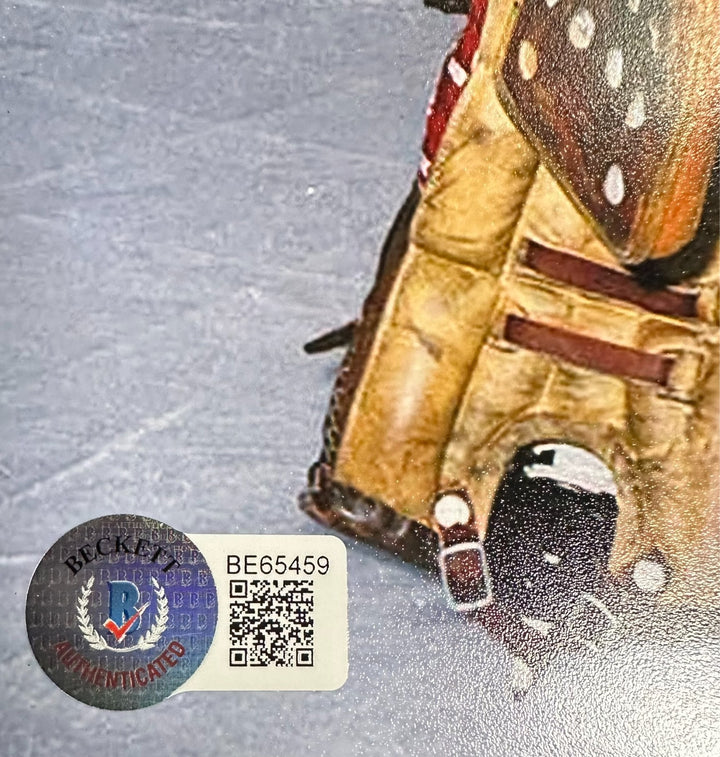 Rogie Vachon Autographed 8x10 Boston Bruins Photo BAS HOF