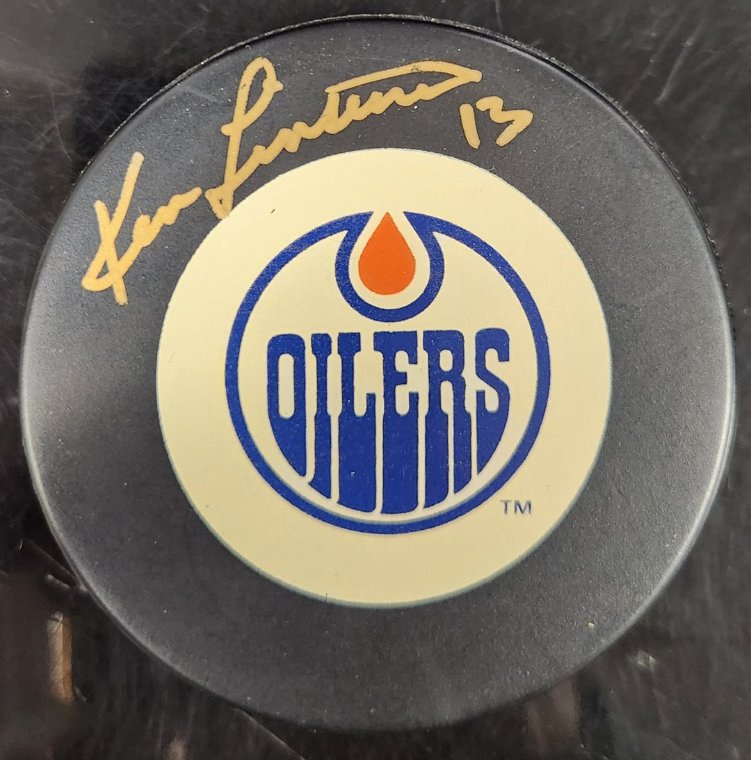 Ken Linseman Autographed Edmonton Oilers Hockey Puck NHL BAS