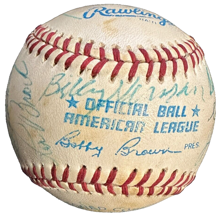 Baseball Hall of Famers Autographed Baseball Mize Ford Gehringer Sewell BAS