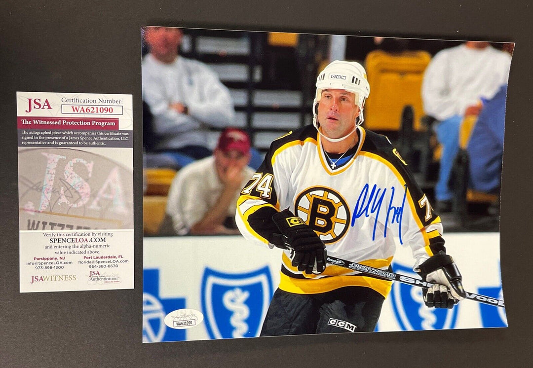 Paul Coffey Signed 8x10 Boston Bruins Sportsworld JSA COA