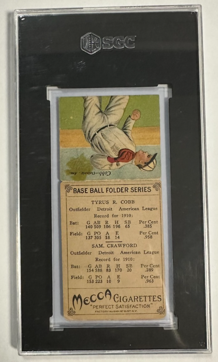 1911 Mecca T201 Double Folders Sam Crawford & TY Cobb SGC 3 VG