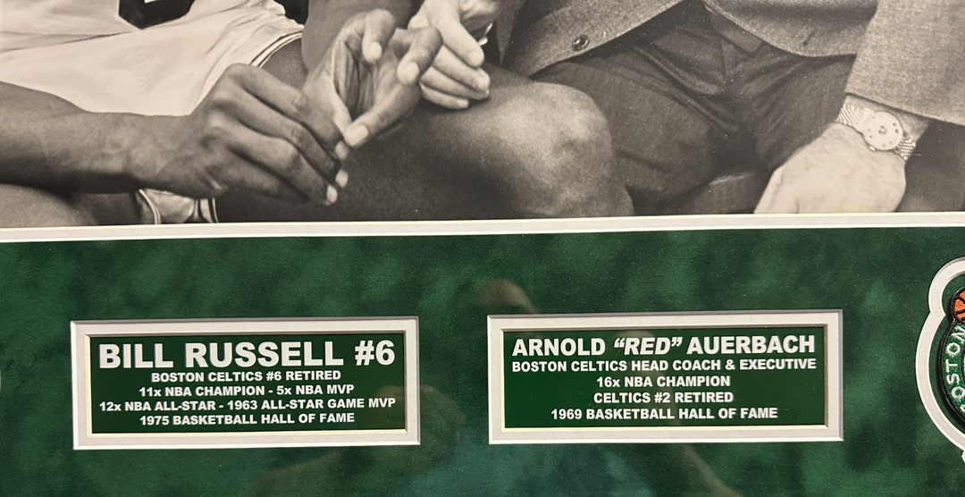 Red Auerbach & Bill Russell Autographed 16x20 Photo Framed BAS Celtics