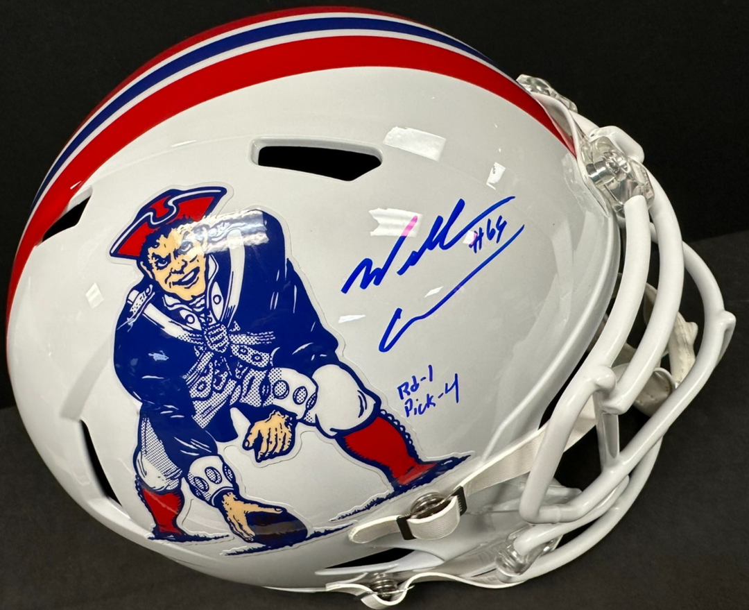 Will Campbell Signed New England Patriots Full Size Replica Helmet JSA W/ 1st Rd