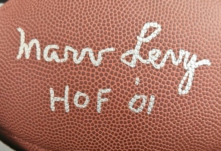 Marv Levy Signed HOF Inscribed Wilson NFL Silver Series Football Schwartz COA