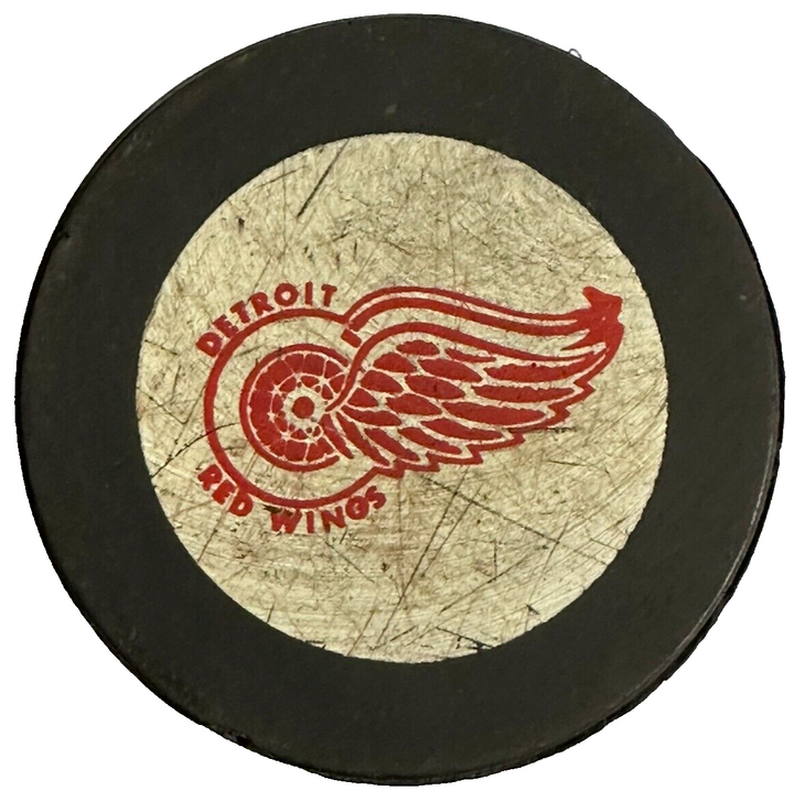 1980's Detroit Red Wings Hockey Puck Jim Harrison Personal Collection NHL