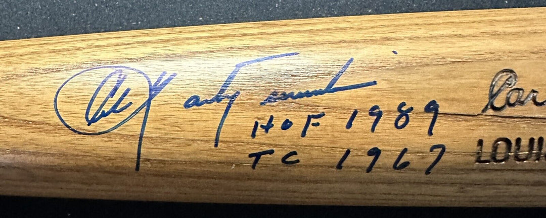 Carl Yastrzemski Signed & Inscribed 1973-75 Game Used Hillerich & Bradsby PSA