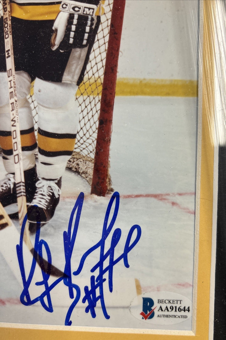 Gilles Gilbert & Ray Bourque Autographed Photo Framed Boston Bruins BAS