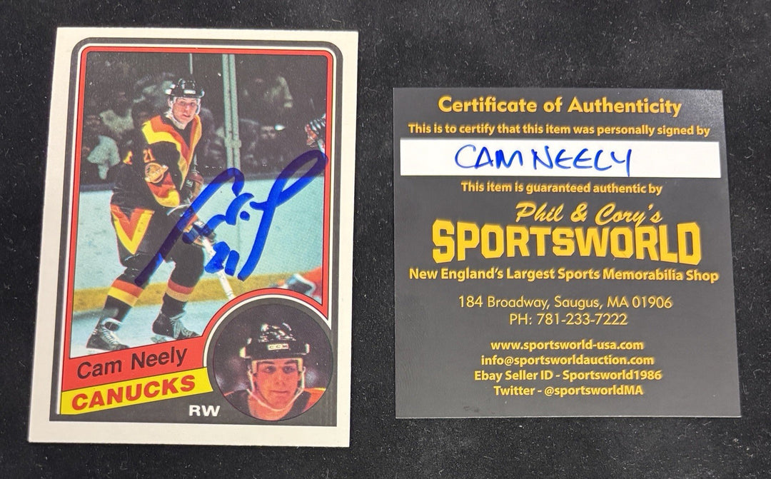 1984-85 O-Pee-Chee Cam Neely Autographed Rookie Card #327 Bruins HOF