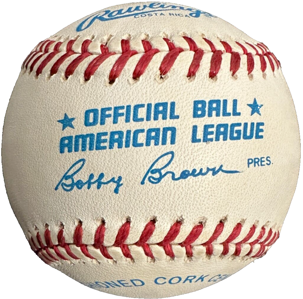 Enos Slaughter Autographed American League Baseball HOF Cardinals Yankees