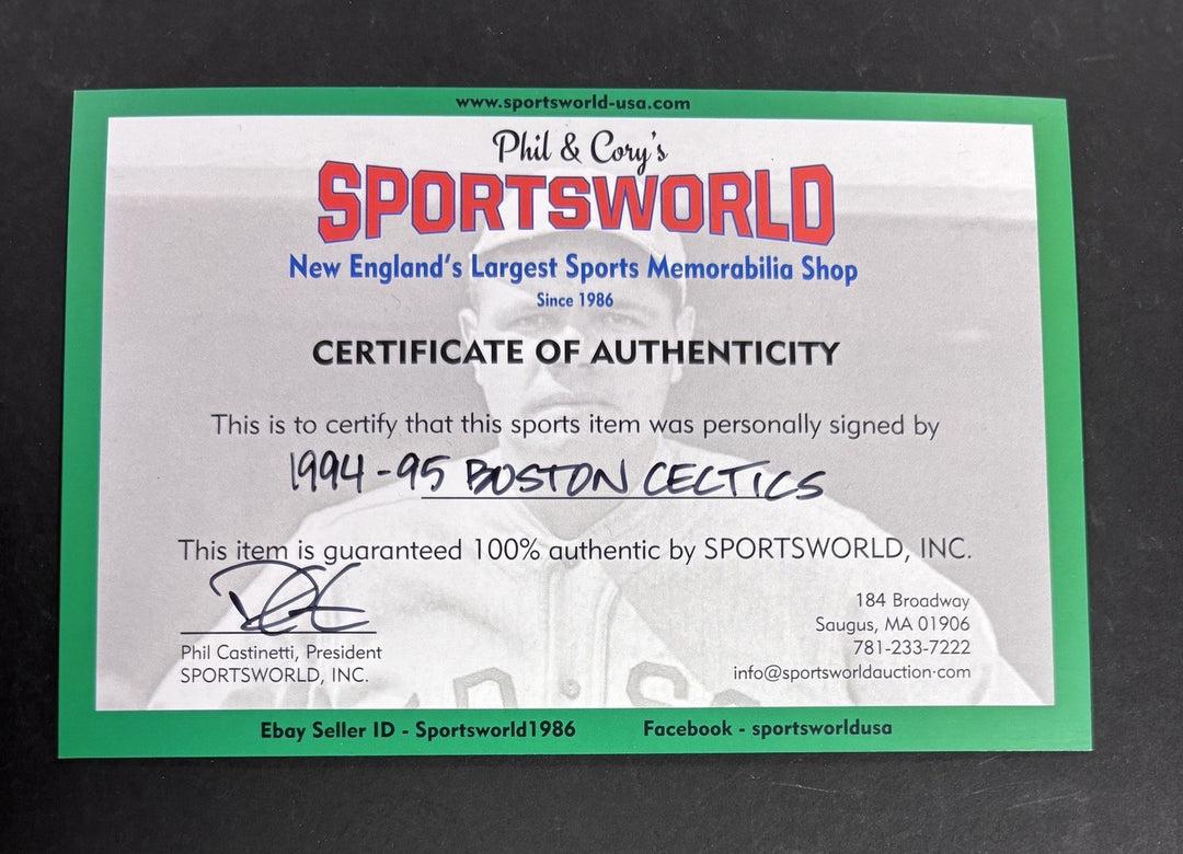 1994-95 Boston Celtics Team Signed Ball Xavier McDaniel +14 Sportsworld COA