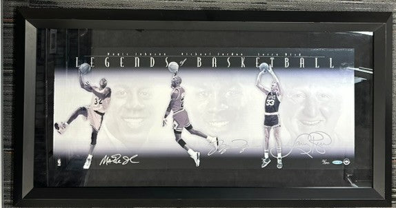 Michael Jordan Magic Johnson Larry Bird Legends of Basketball Signed UDA 12/500