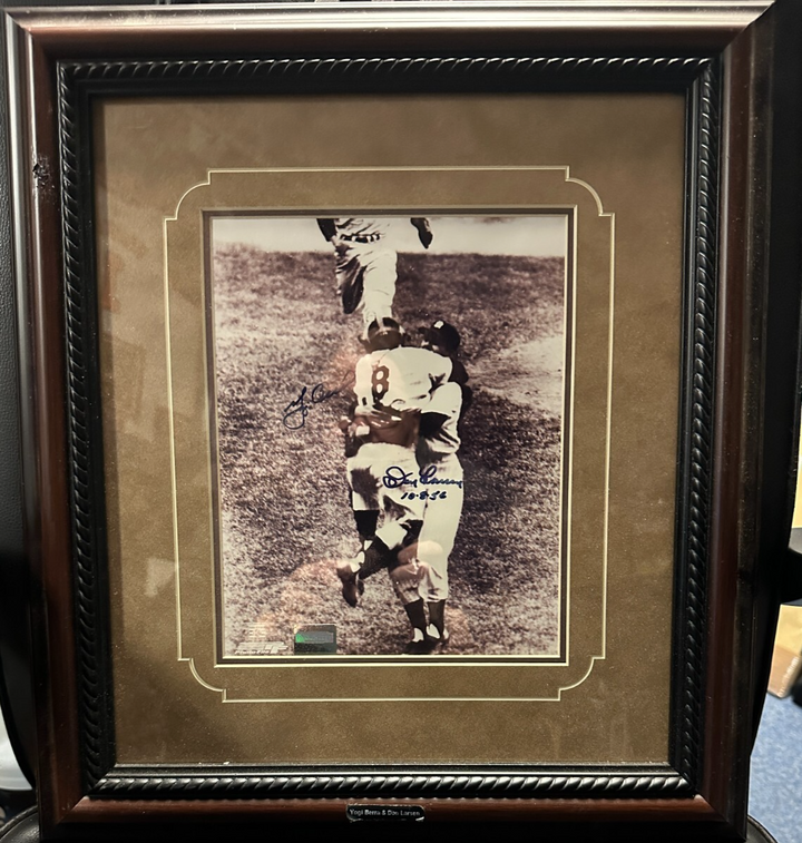 Yogi Berra & Don Larsen Autographed 1956 World Series 8x10 Photo Framed Yankees
