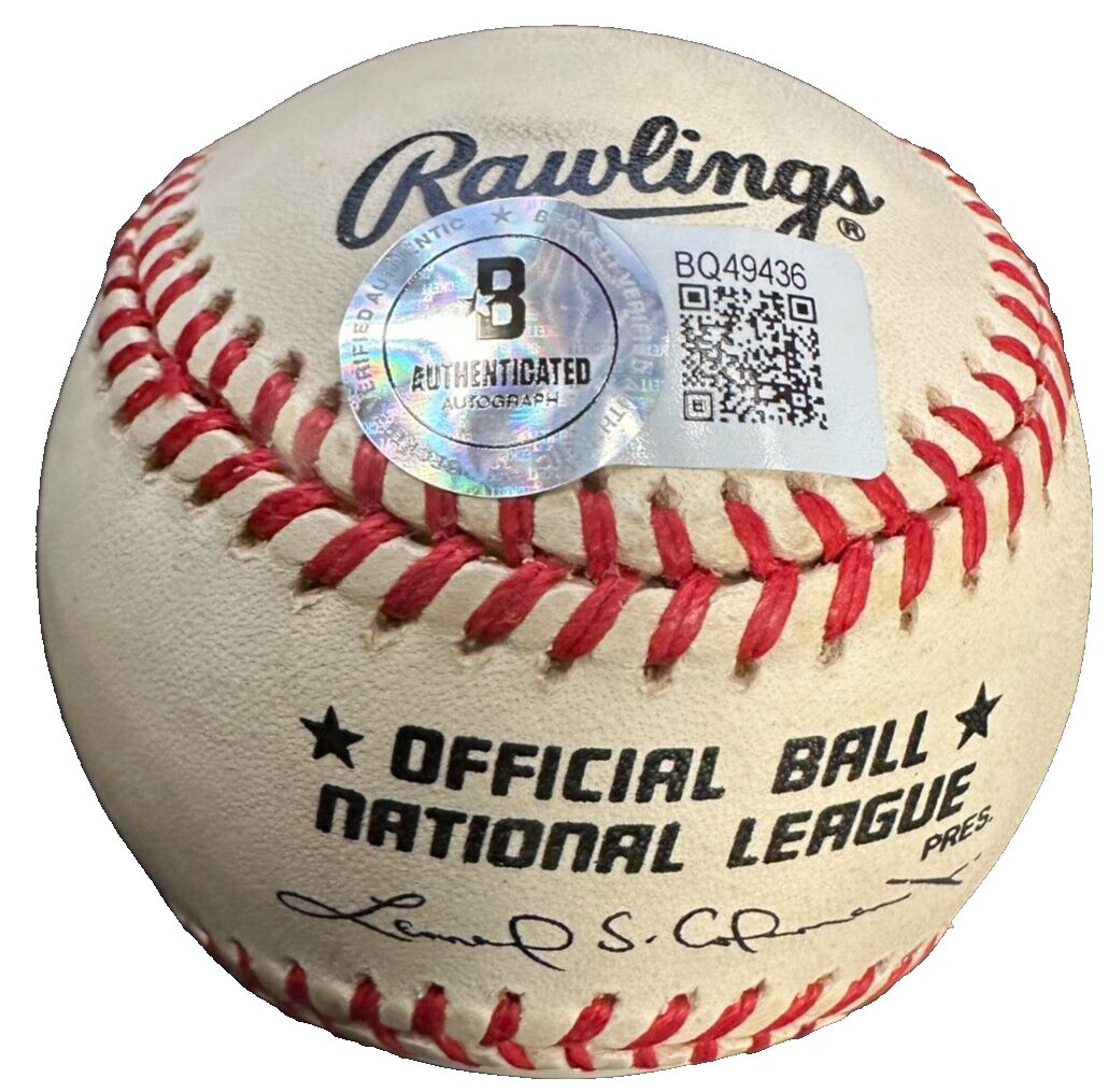 Sammy Sosa Autographed National League Baseball W/ 66 HR & MVP Insc BAS Cubs