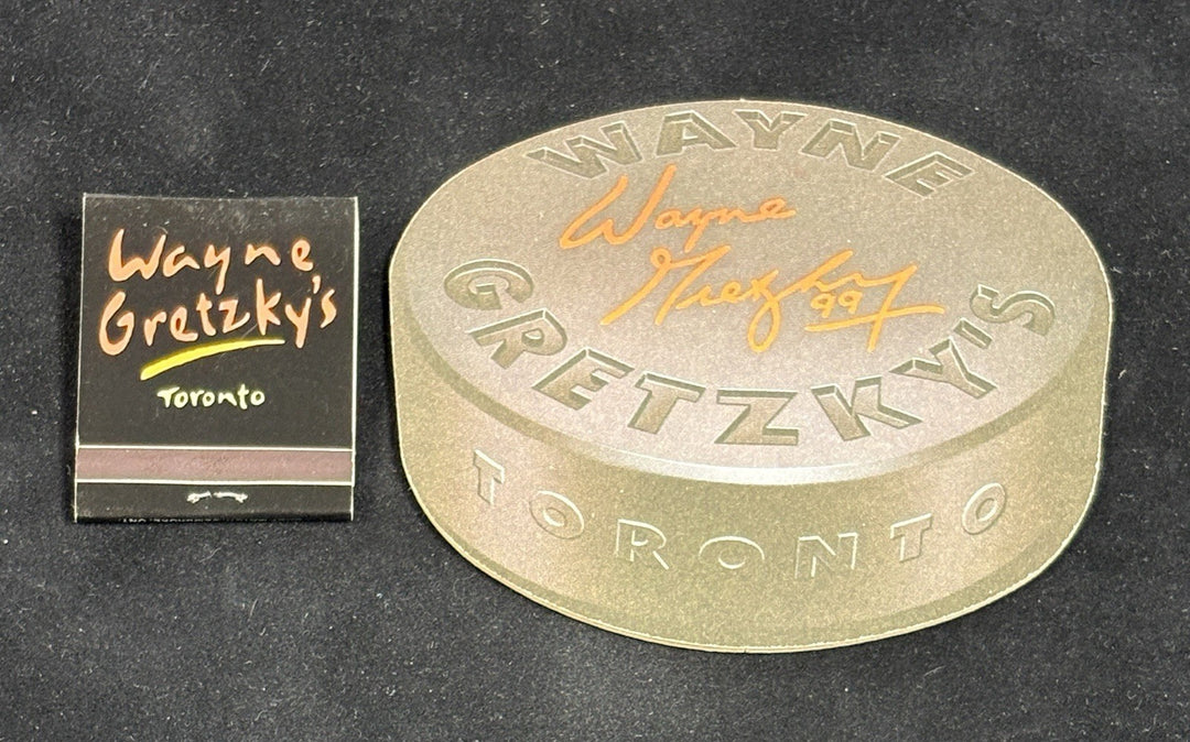 Wayne Gretzky Restaurant Matchbook And Coaster Toronto Canada