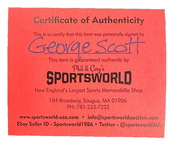 George Scott Autographed Official American League Baseball Red Sox