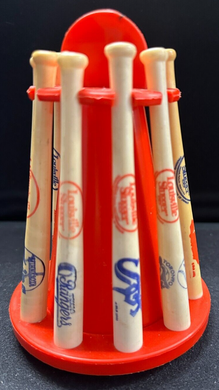 Louisville Slugger Mini Baseball Bat Display 10 Team Bats Angels Yankees Red Sox