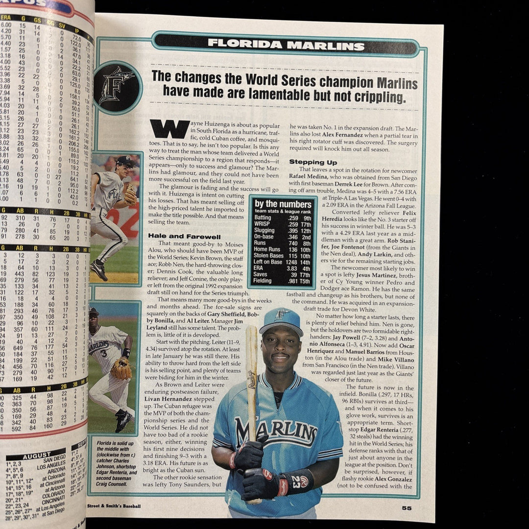 1998 Street & Smiths Baseball Magazine Livan Hernandez Florida Marlins