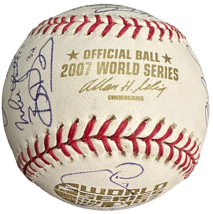 2007 Boston Red Sox Team Autographed Baseball Schilling Wakefield Lowell BAS