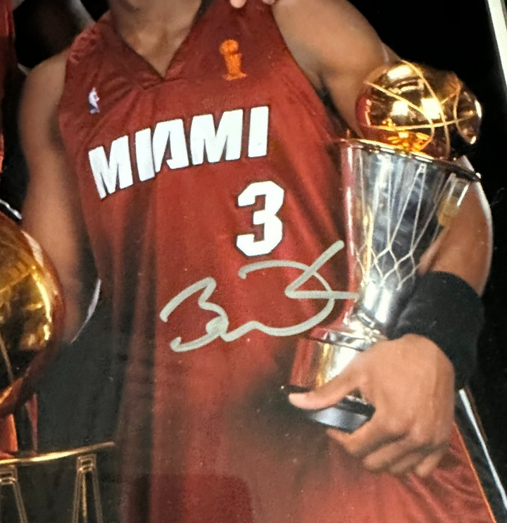 Shaquille O'Neal & Dwyane Wade Autographed 16x20 Photo Framed Fanatics Heat