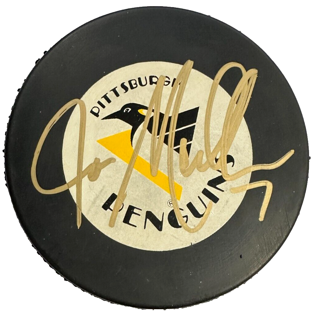 Joe Mullen Autographed Pittsburgh Penguins Hockey Puck NHL HOF