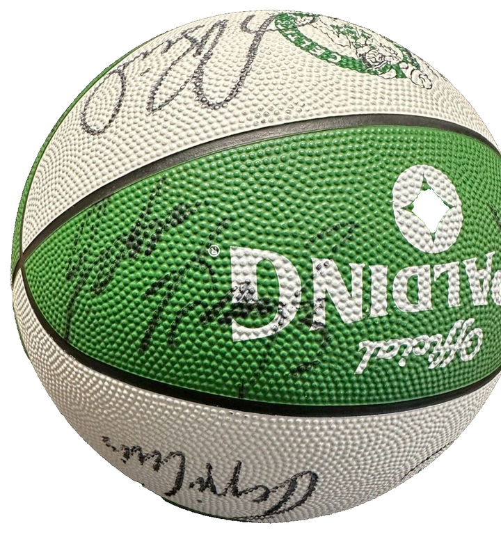 1988-89 Boston Celtics Team Autographed Basketball Bird Parish McHale Lewis DJ