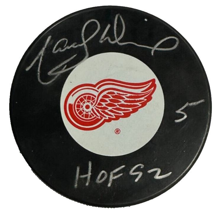 Marcel Dionne Autographed Detroit Red Wings Hockey Puck W/ HOF 92