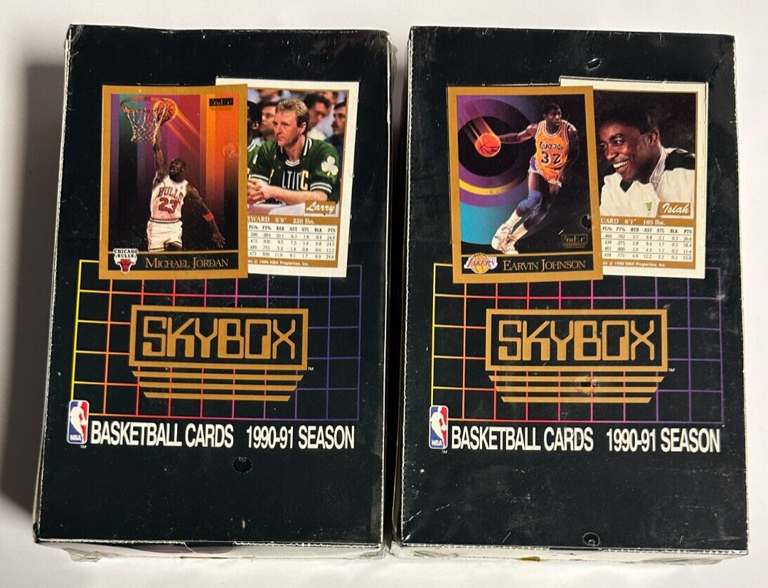 2 1990-91 Skybox Basketball Factory Sealed Wax Pack Boxes Series 1