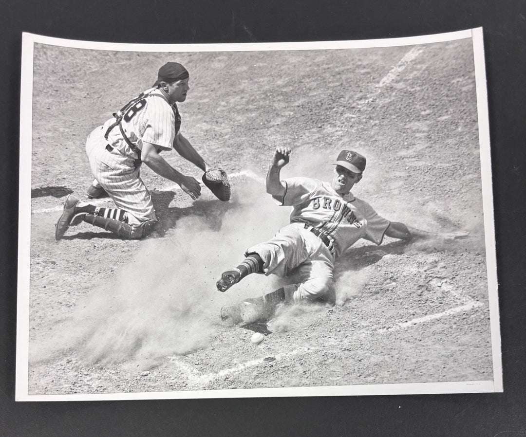 1951 Bobby Young Phil Masi Original 7x9 Vintage Photo Brown White Sox