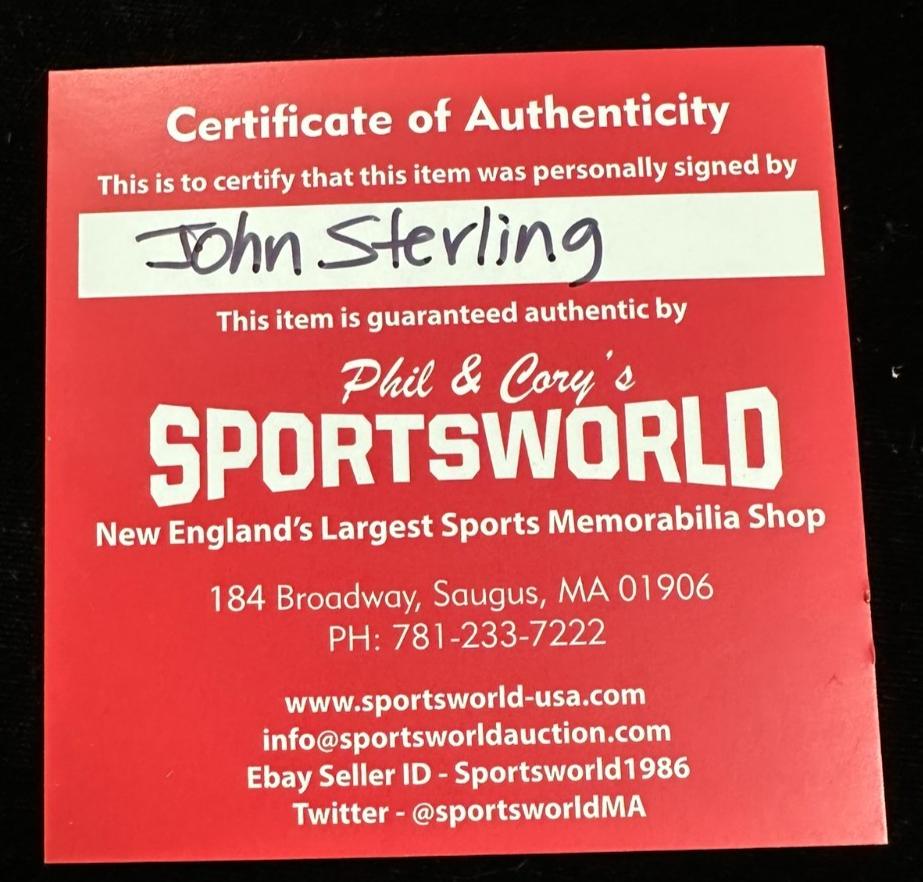 John Sterling Signed Yankee Stadium Inaugural Season Baseball W/The Yankees Win