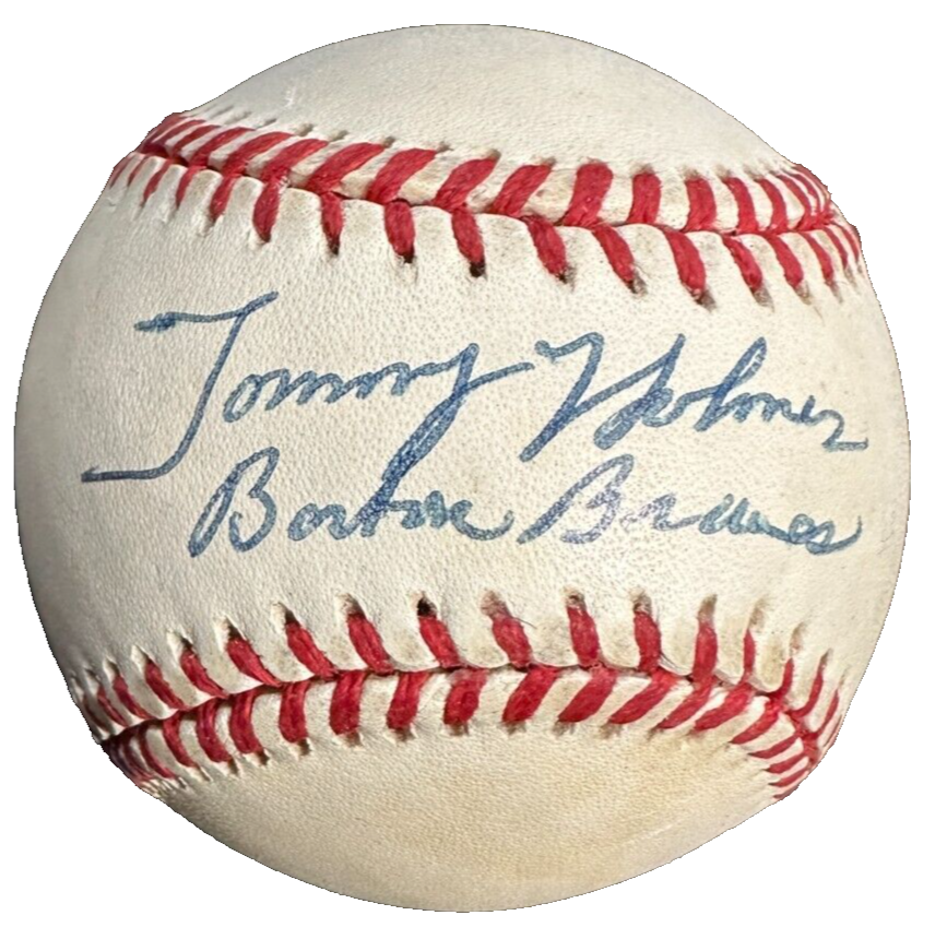 Tommy Holmes Autographed Official National League Baseball W/ Boston Braves Insc