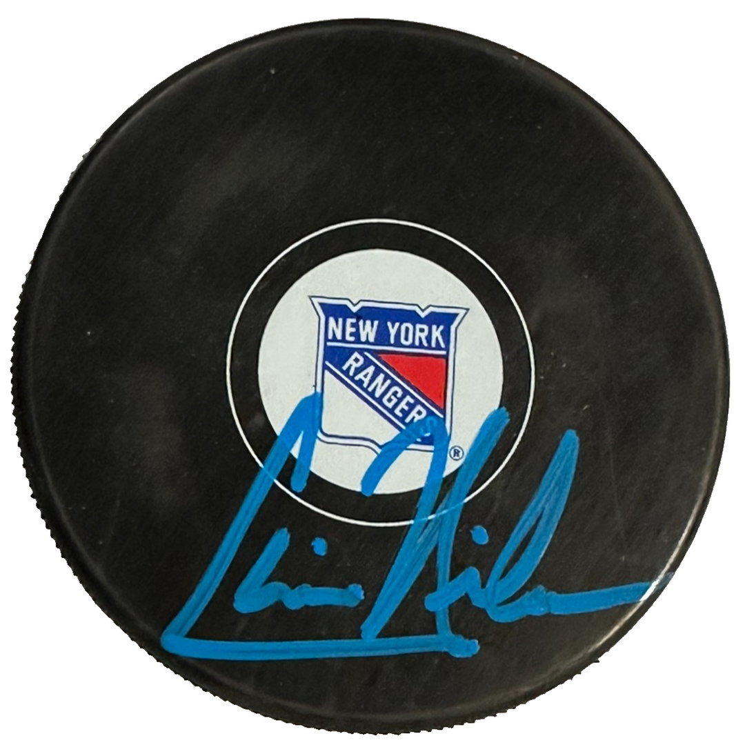 Chris Nilan Autographed New York Rangers Hockey Puck NHL