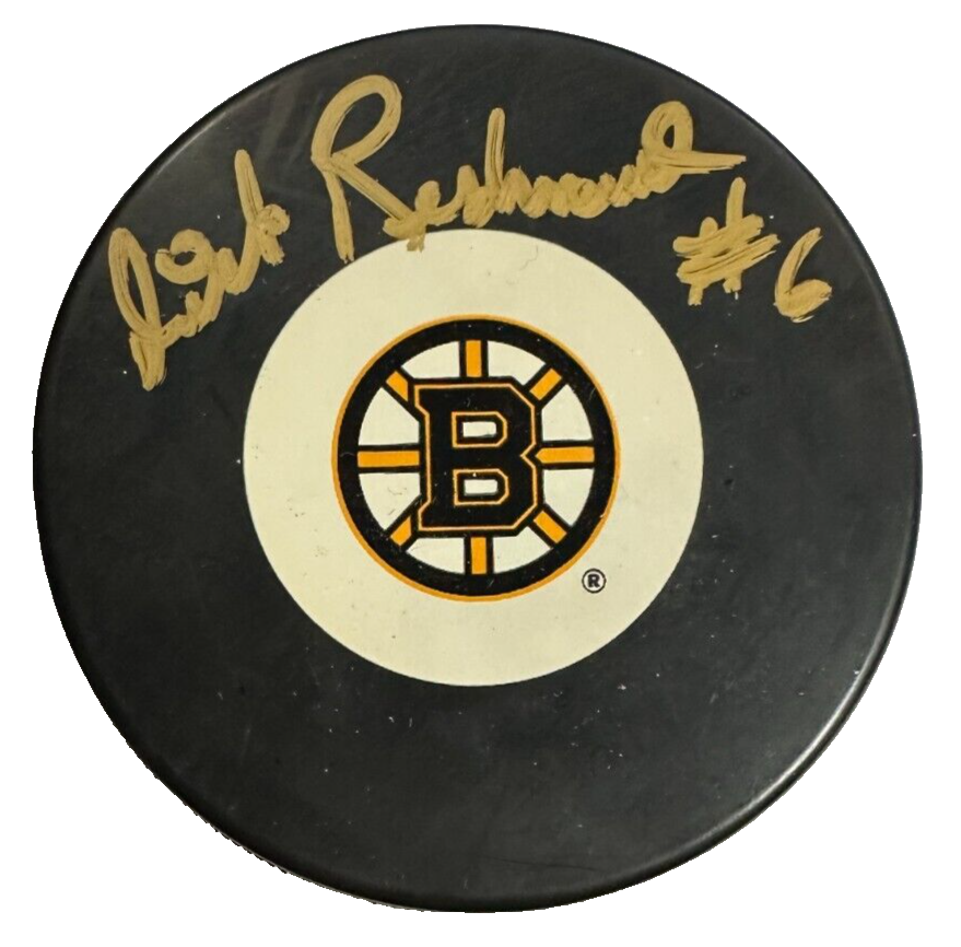 Dick Redmond Autographed Boston Bruins Hockey Puck BAS