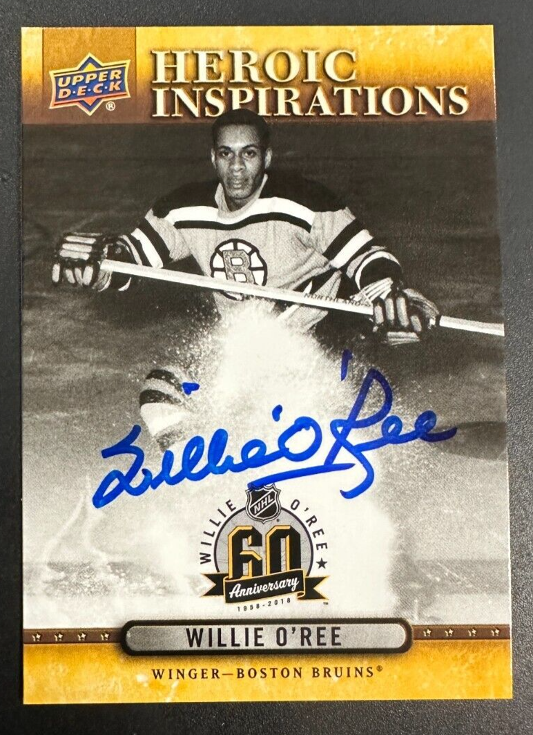 2018 Upper Deck Heroic Inspirations Willie O'Ree Autographed Card HOF Bruins