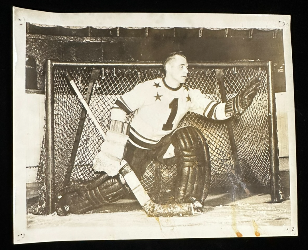 Vintage 1950's Johnny Bower Original New York Rangers 8x10 Photo