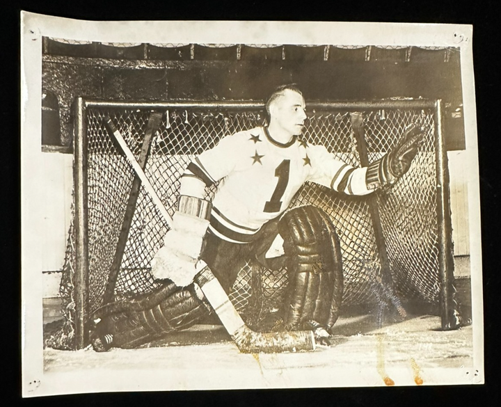 Vintage 1950's Johnny Bower Original New York Rangers 8x10 Photo