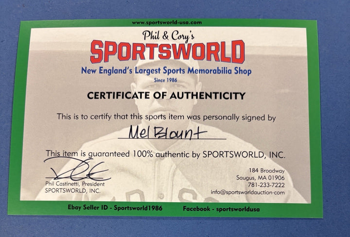 Mel Blount Signed Wilson Football Pittsburgh Steelers Sportsworld COA