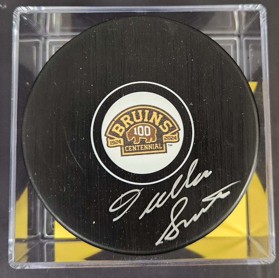 Dallas Smith Signed 100th Year Boston Bruins Hockey Puck COA